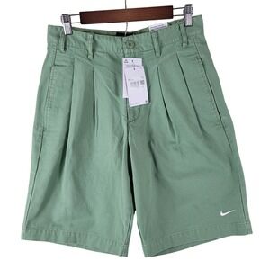 Nike Chino Shorts Men's Size 30 10" Green Life Pleated Loose Fit  DX0643 $80